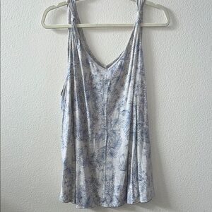 A.N.A Blue and White Women's Tank Top size 1X EUC